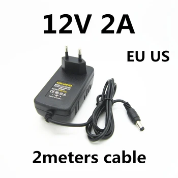 2M 2 m kabel 6.5 ft 12v 2a 2000ma Nabíječku, Napájecí Adaptér 12 V v Pro LED pásky, CCTV Kamery EU, USA PLUG