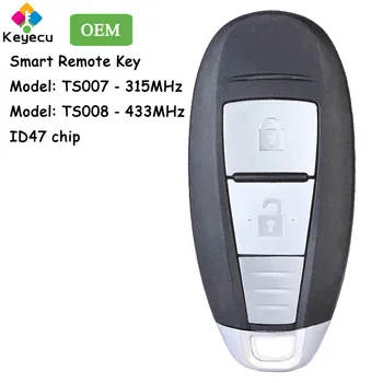KEYECU OEM Smart Remote Auto Klíč S 2 Tlačítko 315MHz 433MHz ID47 Čip pro Suzuki SX4, Swift, Vitara S-Cross Fob MODEL: TS007 TS008