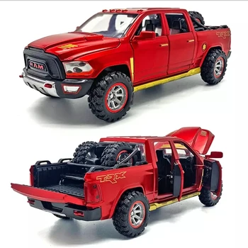 1: 32 slitiny imitace Dodge Ram pickup truck model s náhradní pneumatiky zvuk a návrat světla, hračky pro děti, narozeniny