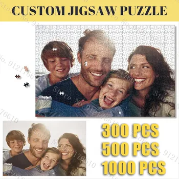 Rodinné Foto Vlastní Puzzle Personalizované Puzzle 300/500/1000 Kusů Disney Bandai Papírové Puzzle Rozbalit Vzdělávací Hračky, Dárky