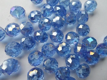 Módní Ploché obloze jasné modré crystal beads10mm barva AB Á,kvalitní 10 mm Plochý bule sky crystal korálek(celkem 11 barva, styl)