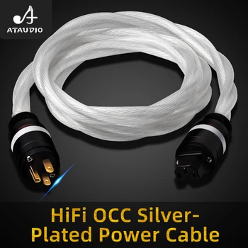ATAUDIO hi-fi audio napájecí kabel OCC postříbřené dekodér výkonový zesilovač napájecí kabel US/EU/AU plug