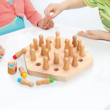 Dřevěné Montessori Paměti Šachy Montessori Hračky pro Děti Vzdělávací Hračky Vývojové Hračky, Šachy, Deskové Hry Narozeniny Dárek