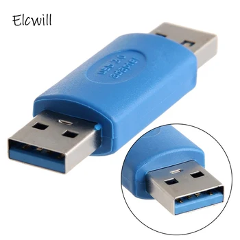 Blue USB3.0 Konektor Typu Plug Adaptér USB 3.0 A zástrčka-M-M Vazební Pohlaví Converter pro PC Notebooku, Počítače, Příslušenství