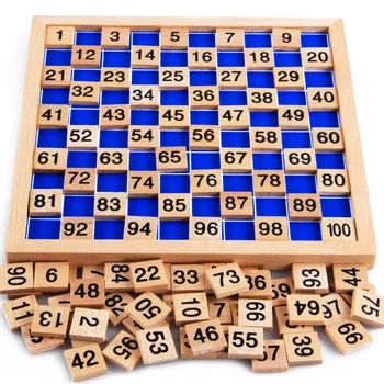 Montessori Vzdělávací Dřevěné Hračky 1-100 Místné Kognitivní Matematiky Hračka Výuky Logaritmus Verze Kluk Early Learning Dárek
