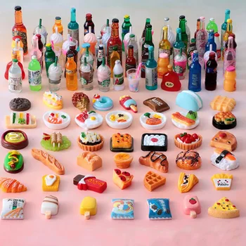 Mini Potravin, Nápojů Barbie Příslušenství Miniaturní předměty Vhodné Pro 1:12 Doll House Kuchyň Ozdoby, Panenky, Strana, Pít, Dítě, Hračky, Dárky
