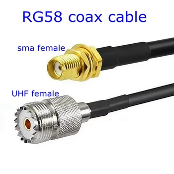 RG58 Koaxiální Kabel SL16 UHF S0239 Female Na SMA Female Konektor SMA Female UHF Samice Krimpovací pro RG58 Pigtail Antennm 1M/2M/5M