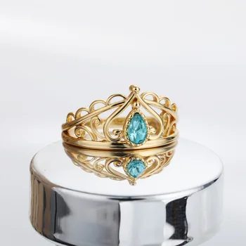 Vintage Crystal Crown Prsteny Pro Ženy Ušlechtilý Temperament Zlaté Barvy Z Nerezové Oceli Elegantní Osobnost Prsten Šperky Na Prodej