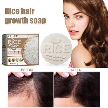 Rýže Voda Šampon Bar Pro Roztřepené Suché Poškozené Podporuje Růst Osvěžující Vlasové Pokožky Čistící Výživný 100% Čisté Rostlinné Vlasové Šampony