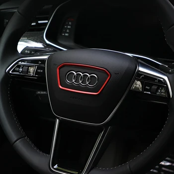 Auto volant obložení rámu znak dekorace prsten samolepky Pro Audi A6 A7 S7 C8 2019 slitiny Interiér samolepka auto příslušenství