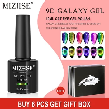 MIZHSE 9D Cat Eye Gel na nehty Chameleon Magnetické Namočte Off UV Lak na Nehty Nail Art Gel Lak S Silný Magnet Držet
