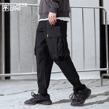 Pioneer Tábor 2020 Nové Pánské Cargo Kalhoty Hip Hop Streetwear Černé Volné Kauzální Kalhoty pro muže XXS002288