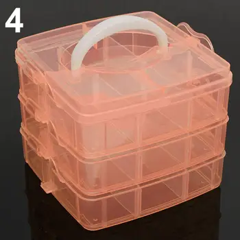 3 Vrstvy 18 Přihrádek Jasné, Úložný Box Kontejner Šperky Korálky Organizátor Case Plastový Prázdný Box Multifunkční Nástroj Případě