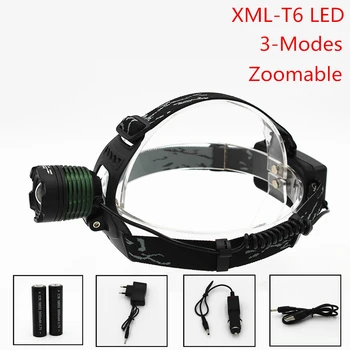 1000LM CREE XML T6 LED Reflektor Nastavitelný Zoom Světlomet svítilna Svítilna Li-ion Baterie Nabíječka