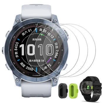 (3+2) Pro Garmin Fenix 7 Smart Watch (3ks) Tvrzené Sklo Screen Protector & (2ks) Nabíječka Port Plug Anti-Kryt proti Prachu