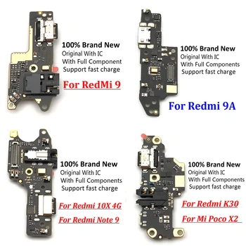 Originální USB Nabíjecí Port, Mikrofon Dock Connector Board Flex Kabel Pro Xiaomi Mi 9T Redmi 8 8A 9 9A K20 K30 / Redmi Note 9