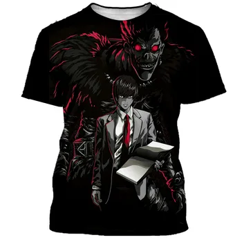 2021 Anime Death Note 3D Tištěné T-shirt Muži Ženy Módní Ležérní Styl Harajuku T-Košile, Streetwear, Hip Hop Nadrozměrné Oblečení