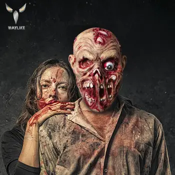 WAYLIKE Horor Halloween Zombie Latex Mask Party Cosplay Odporné Rot Obličej Maškarní Teroru Latexová Maska Pro Dospělé