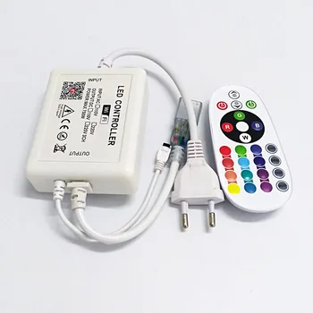 Tuya APLIKACE Smart WI-fi Led Controller AC 110V 220V Rgb Controller Světlo Strip IR 24 Klíče Dálkového Lampa pro RGB Led Strip Lights