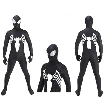 Halloween Kostým Vlastní 3D Tištěné černé Kombinézy Cosplay Kostým Zentai Obleček pro Dospělé/Děti/Děti