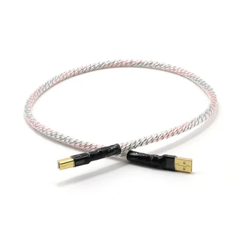 Hi-end Top-hodnocené Stříbrný Pozlacený + štít, USB Kabel, Hi-END Typ A Typ B Audio Kabel, hi-fi, Datový Kabel ,Pro PŘEVODNÍK