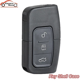 KEYECU Smart Remote Auto Klíč Shell Případě Fob 3 Tlačítko pro Ford Focus, Mondeo, Galaxy, S-Max, C-Max