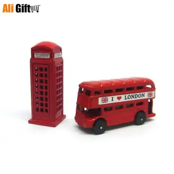 UK Plné 3D Londýn Double Decker Bus A Telefon, Lednice Magnet, Magnety na Lednici Cestování Suvenýr, bytové Dekorace, Doplňky