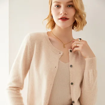 2021 podzim zima nové vlny pletené svetr ženy kolem krku kašmírový svetr plná barva volné a univerzální dámská bunda