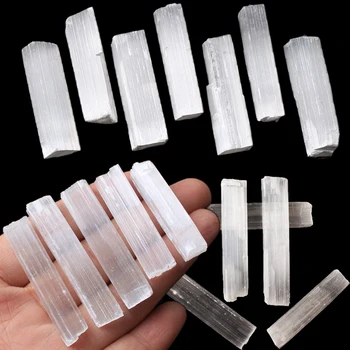 Nepravidelné Reiki Minerální Exemplář Léčení Crystal Hůlka Přírodní Bílá Selenite Gypsum Hole DIY Šperky Přívěšek Takže Kámen