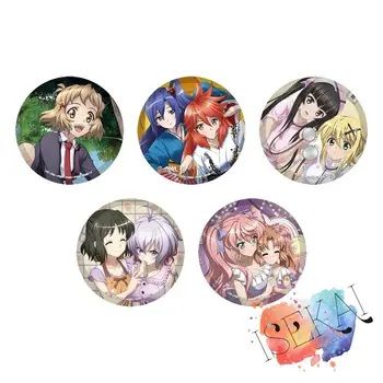 Senki Zessho Symphogear Anime odznak Tachibana Hibiki Amou Kanade Tsukuyomi Shirabe Kazanari Tsubasa Kovový Odznak Brož Pin