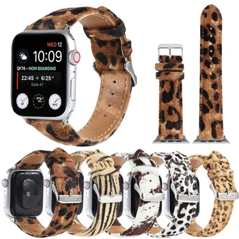 Leopard Obilí Popruh pro Apple Watch 8 Kapelu Ultra 49mm 41 mm 45 mm 40 mm 44 mm Fuzzy+Kožený Náramek Series 7 6 RO 5 4 3 Pás
