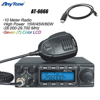 AnyTone AT-6666 10 m Radio pro Vůz s SSB(PEP)/FM/AM/PA Režimu Vysoký Výkon 15W JSEM 45W 60W FM SSB(PEP)