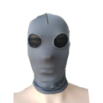 Halloween Maska Cosplay Kostýmy spandex hood tmavě šedá s černou mesh oči unisex Zentai Kostýmy Strana, Příslušenstv