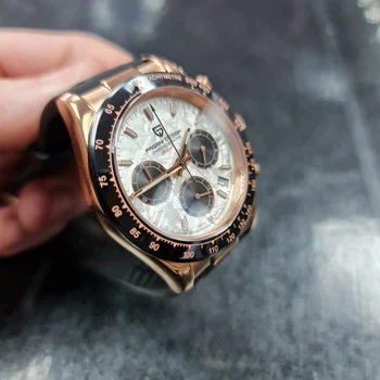PAGANI DESIGN 2021 Nové Pánské Hodinky, Chronograf, Luxusní Quartz hodinky pro muže 100 M Vodotěsné náramkové Hodinky Steel Diver Reloj Hombre