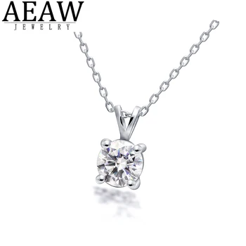 AEAW 1 Karát Skutečné Moissanite Přívěsek Náhrdelník Pro Ženy Top Kvalita 100% 925 Sterling Silver Svatební Party Svatební Jemné Šperky