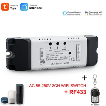 2CH Wifi Switch Modul 2 Gang Wi-Fi DIY Inteligentní Přepínač 220V 230V 85-250V APLIKACE Hlasové Vzdálené Ovládání Chytrých Domů, Práce S Alexa