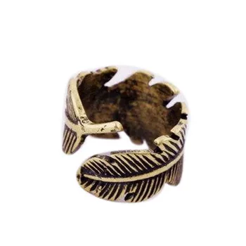 Nový hot prodej ručně vyráběné otevření nastavitelný prsten,retro list prsten pozlacené starožitné bronzové stříbrné,prsteny pro ženy,muže,nejlepší dárek