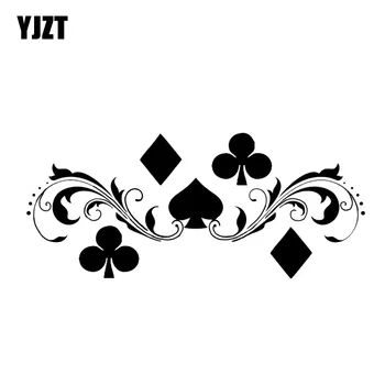 YJZT 16.8*7.2 CM Krásné Poker Květiny Grafický Auto Samolepka Vinyl Motocykl Dekorace C12-0036