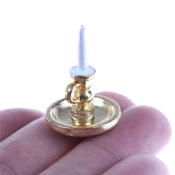 Retro 1:12 Měřítku Jeden Svícen, Svíčky, Svícny Nástěnné Svítidlo Miniaturní Panenka Dům Dekorace Příslušenství Světlo Model Dárek pro Panenku