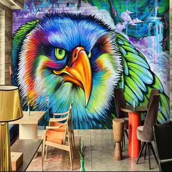 Vlastní HD 3D Barvy Graffiti zvířat, TELEVIZE, Bar, Kavárna, Nástěnné Malby, Tapety papel de parede tapety na stěny 3 d