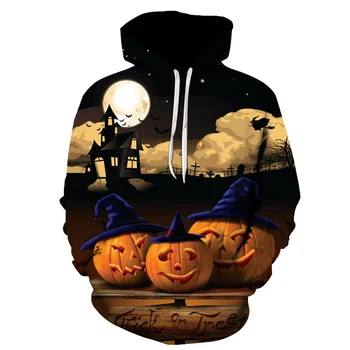 2021 Značky 3D Horor Halloween dýně hlavu, Mikina s kapucí Módní Pánské A Dámské Sportovní Street Mikina Pulovry Muži oblečení