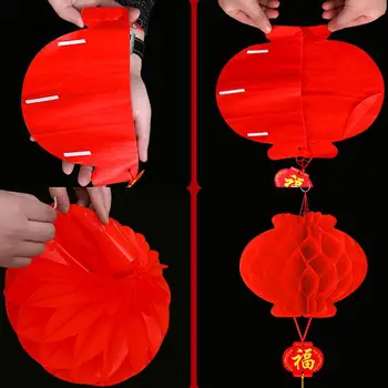 10ks 2023 Čínský Nový Rok 6 Inch Tradiční Čínské Červené Papírové Lucerny Visí Přívěsek Vodotěsné Festival Lucerny Dekorace