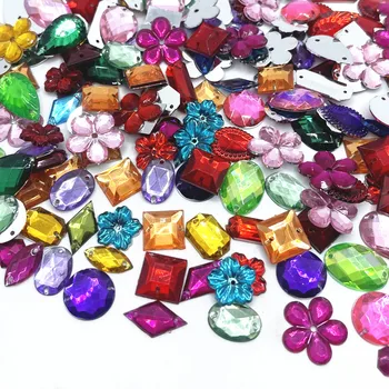 suoja 50/200pcs/lot mix barva Akryl Crystal Tvář Plochá zadní Kamínky Lesklé DIY Šperky Dekorace Pro šití Oblečení