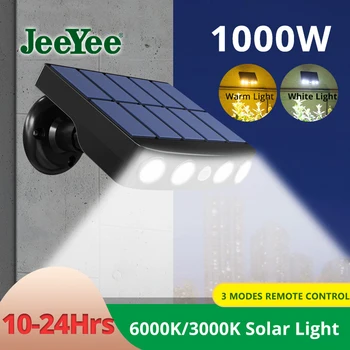 1000W Silný Solární Nástěnné Světlo Venkovní Solární Zahradní Lampa Pohybový Senzor Vodotěsné bodová světla Pro Zahradní Cesty Street
