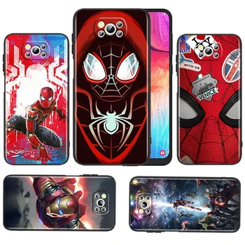 Marvel Avenger Superhrdina Pro Xiaomi Poco M4 X4 X3 F3 GT NFC M3 C3 M2 F2 F1 X2 Pro je Mi Mix3 Silikonové Černé Pouzdro na Telefon
