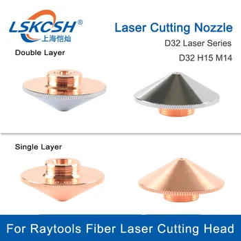 LSKCSH Laserové Trysky Single Layer /Dvojité Vrstvy Dia.32mm Ráže 0,8 až 5,0 mm pro Raytools Fiber Laser conusmables velkoobchod