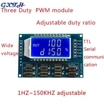 1Hz-150Khz 3-way Generátoru Signálu PWM Deska Modul Puls, Frekvence, Duty Cyklu, Nastavitelný Modul LCD Displeje vylepšená Verze