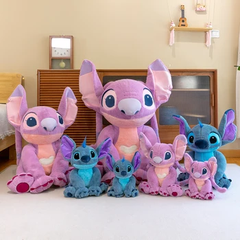 Disney Stitch Anděl Plněné Plyšové Hračky Kawaii Lilo & Stitch Kreslené Plyšová Panenka Stresu Polštář Uklidňující Hračka pro děti