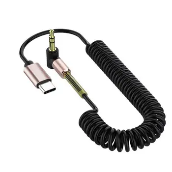 USB Typ C Audio Kabel, Zatahovací USB C Do 3,5 mm Audio výstup pro Sluchátka Adaptér AUX Stereo Kabel Audio Kabel Adaptér Pro Většinu Typu C