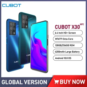 Cubot X 30 6.4 Inch FHD Mobilní Telefon Helio P60 Android 10 Smartphone 48MP Pět Kamer 8GB+256GB Mobil Globální Verze 4200mAh